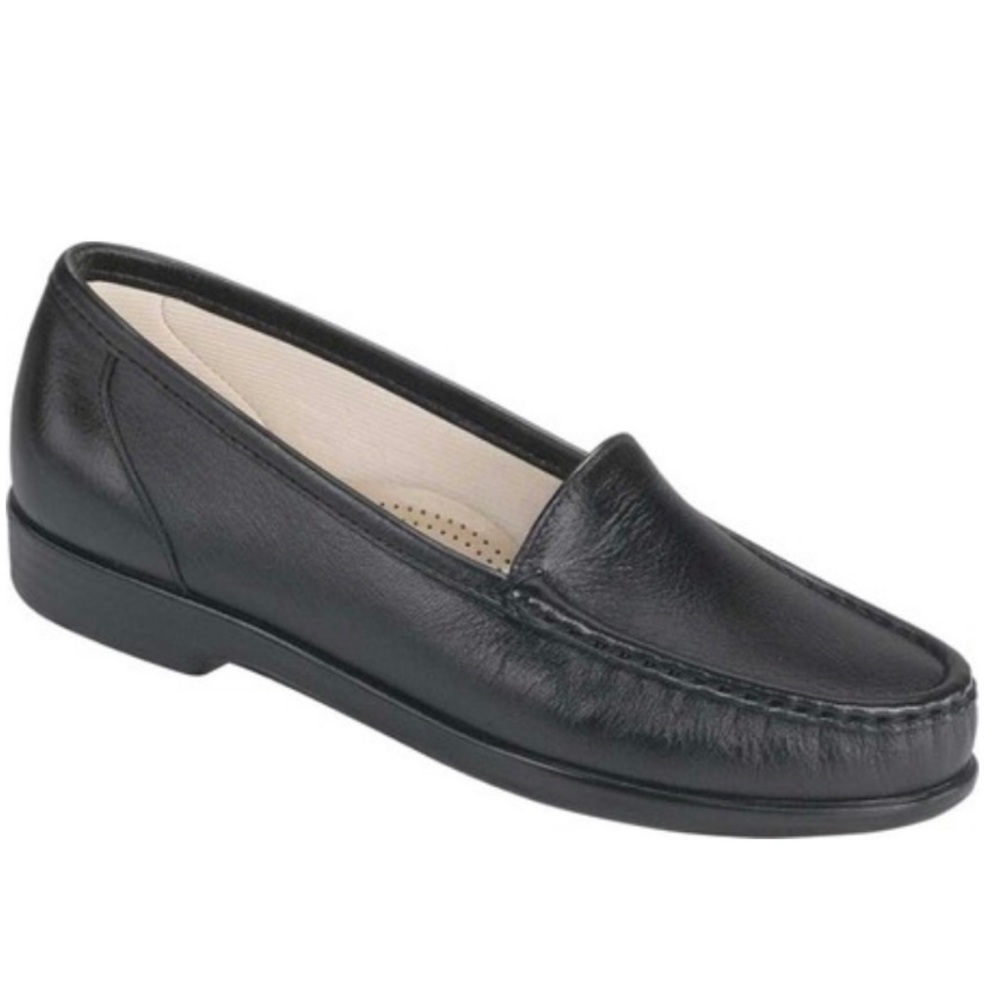 SAS Tripad Comfort Simplify black leather slip on